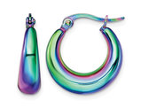 Stainless Steel Polished Rainbow Hoop Earrings